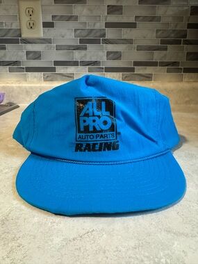 Vintage All Pro Auto Parts Racing Blue Snapback Hat Cap